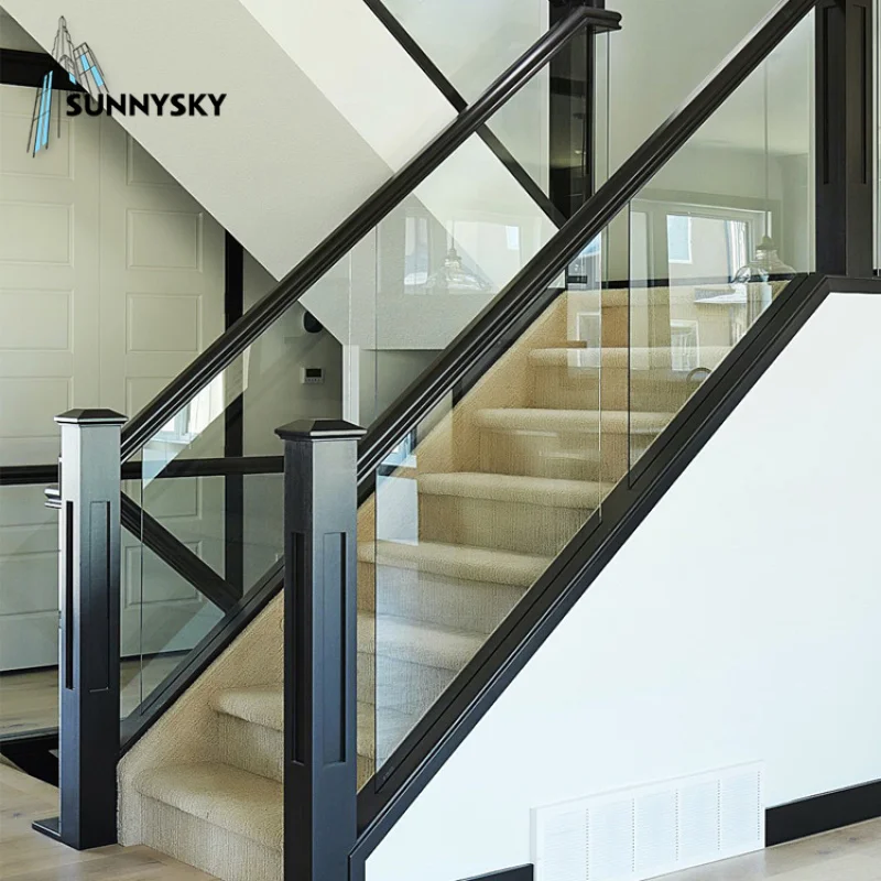 custom.Modern Style Balustrade Heat Soaking Tempered Glass Stair Glass Railing
