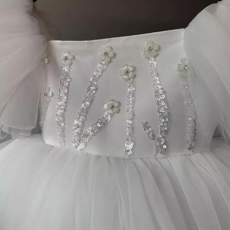 Vestido de verão para meninas, festa de aniversário, vestido de princesa, primeiro aniversário infantil, flor, vestido curto bufante