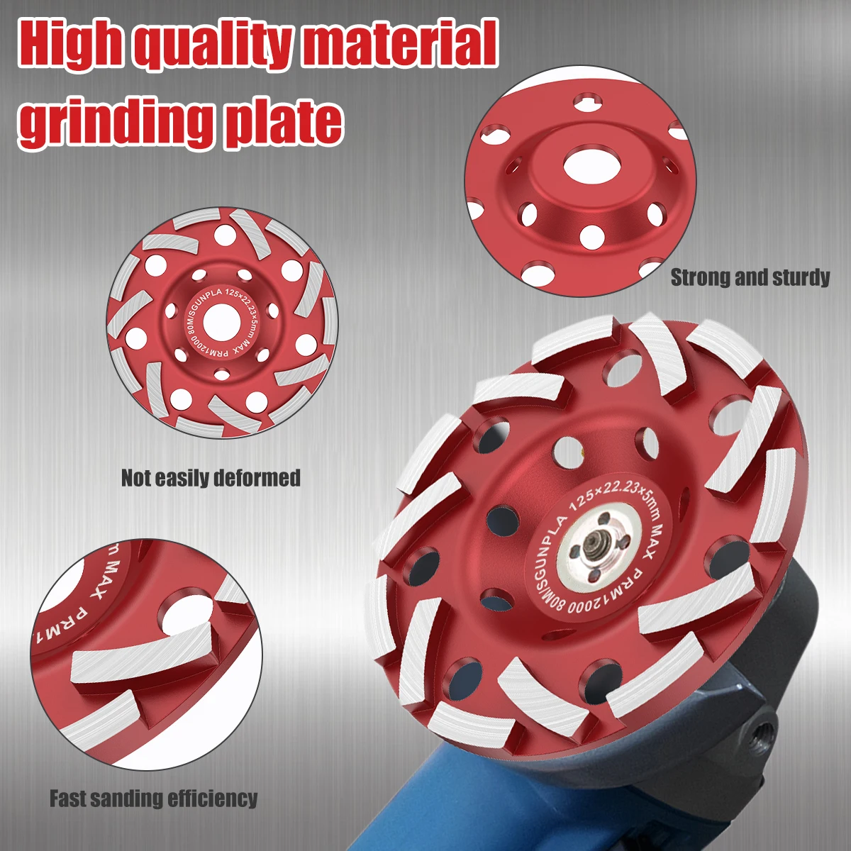 125/100mm Diamond Segment Grinding Cup Wheel Wood Carving Disc Wheel Disc Bowl Metalworking Cutting Shape Grinding Cup Concrete