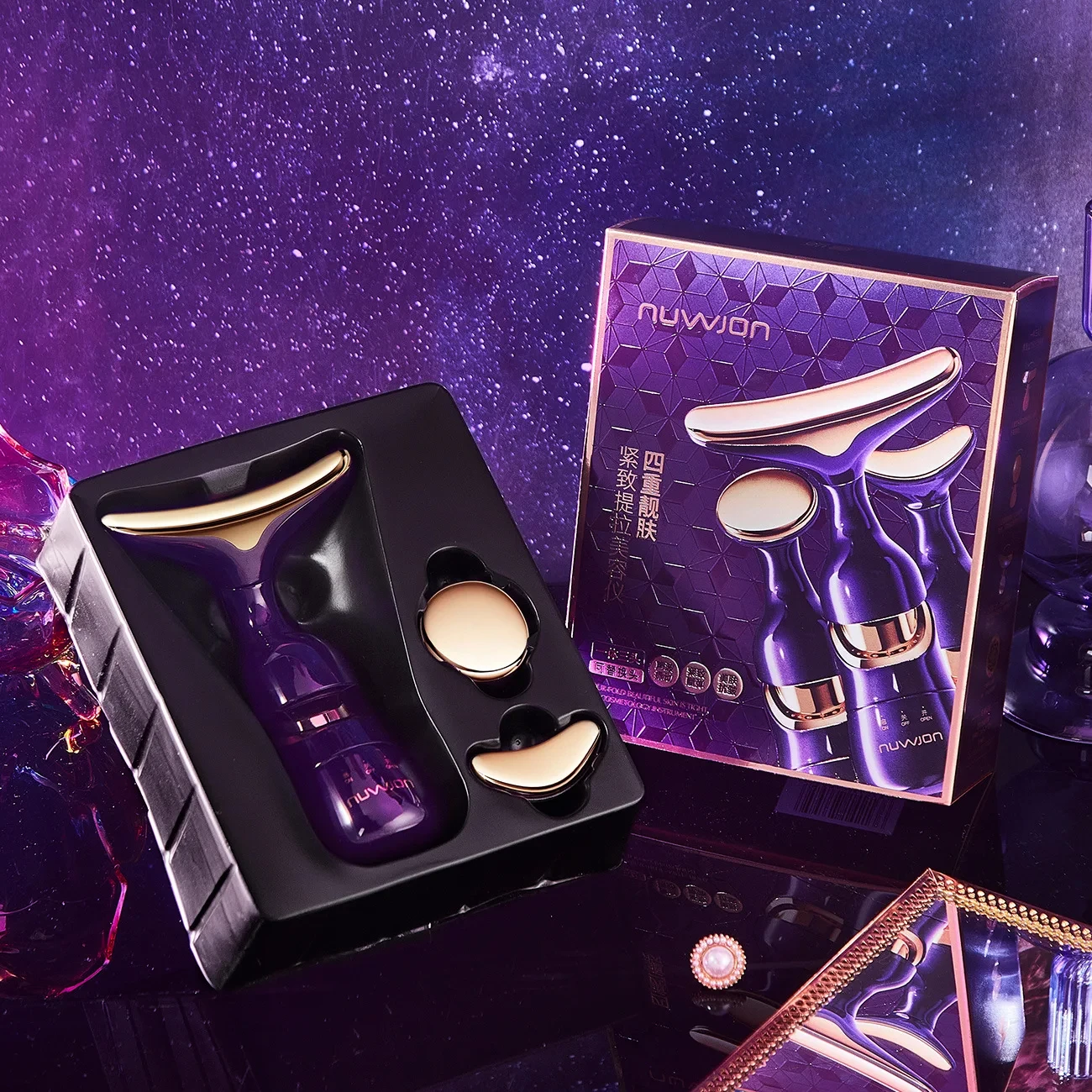 3 In 1 Gesichts Lifting Gerät Hals Gesichts Auge Massage Gesicht Schlanker EMS Schönheit Hautstraffung Falten Anti Aging Gesicht Massager ['/