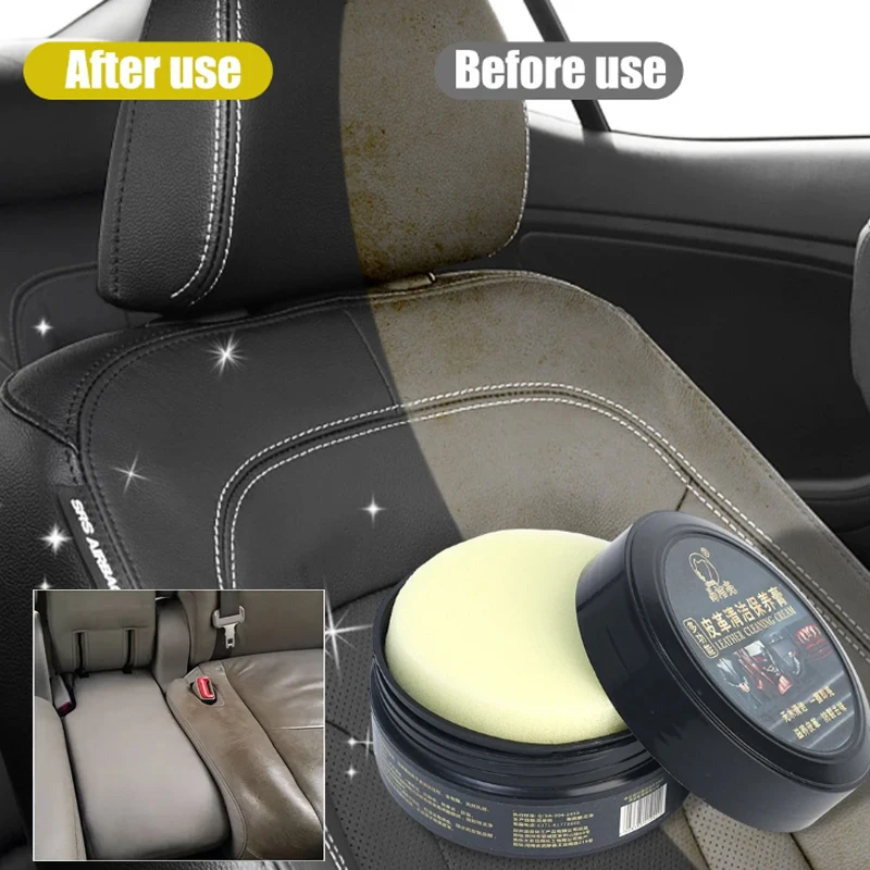 

Car Leather Seat Maintenance Cream Black Leather No Polish Maintenance Oil Interior Renovator Multifunctional Cleaning