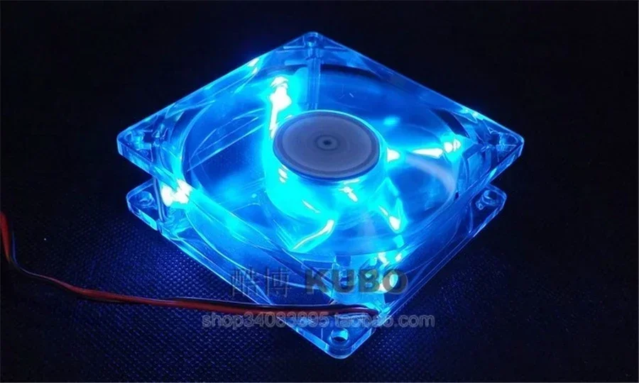 New Computer Led Cooling Fan 8025 80MM with Blue Led Cooling Fan 12V Computer Case Fan With 4D Connector