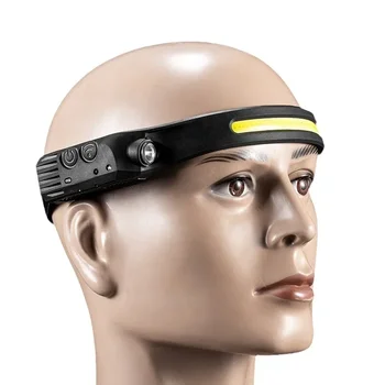 Latarka czołowa z czujnikiem LED ładowana przez USB Latarka czołowa LED Wbudowana latarka czołowa na baterie Outdoor Camping Fishing Head Light Work Ligh