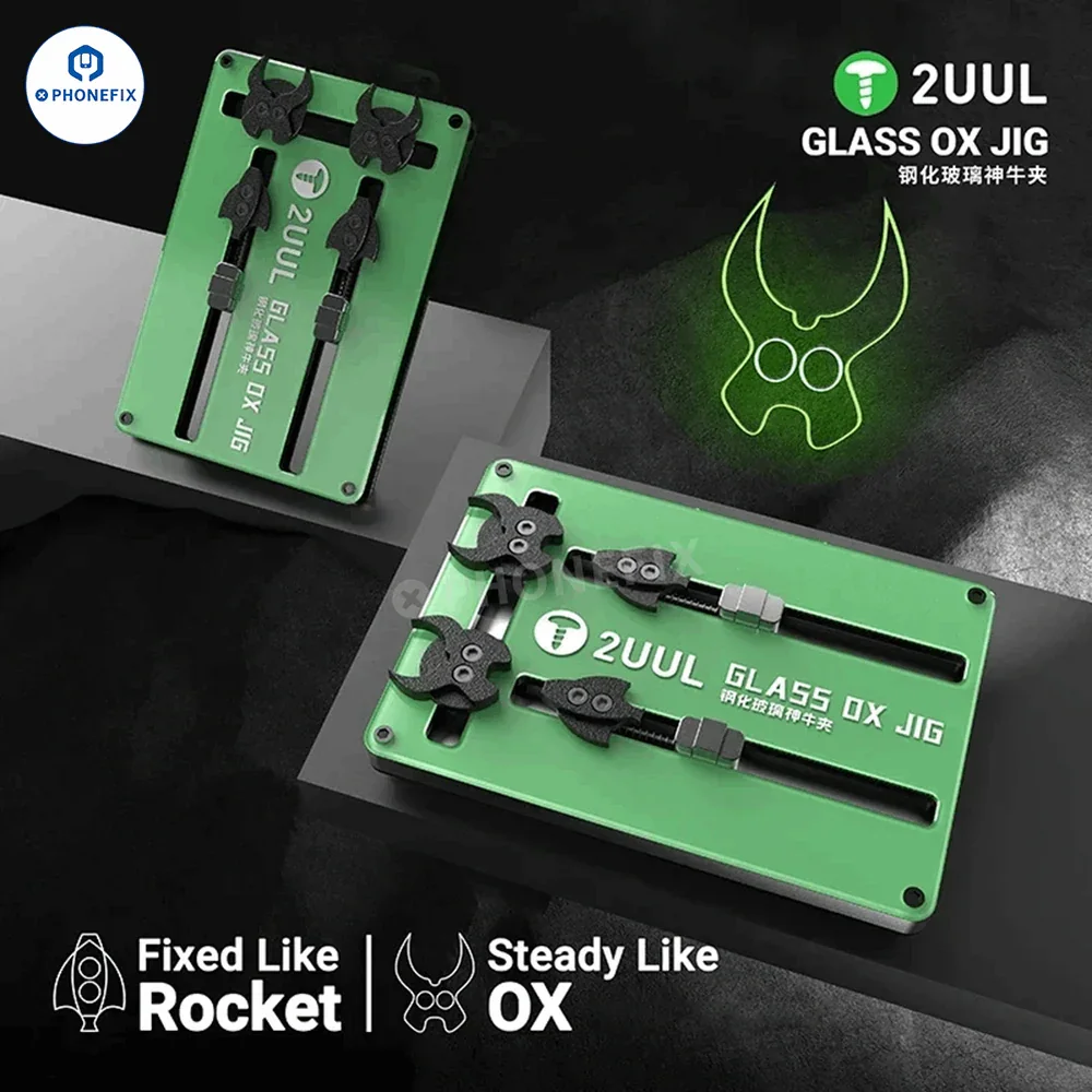 2UUL Tempered Insulated Glass Fixture for Mobile Phone Motherboard CPU IC Chip Clamp PCB BGA Soldering Rework Repair Jig Tool