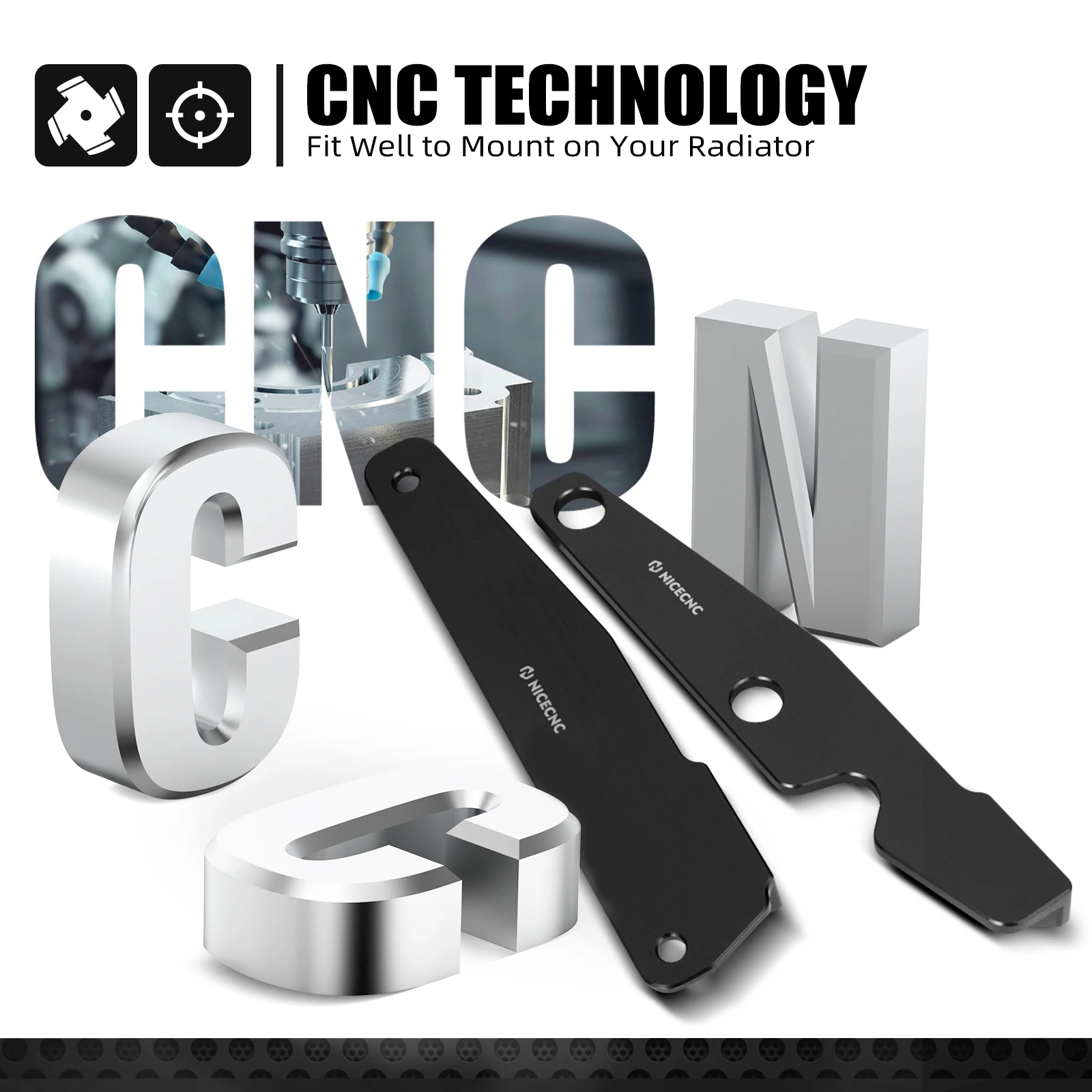 NICECNC لـ KTM EXC 300 EXCF 350 XCW500 2017-2023 لـ Husqvarna TE300 FE501 GasGas EC300 EC250 مجموعة مروحة تبريد المبرد الكهربائي