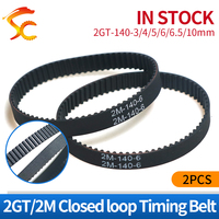 GT2/2M Timing belt 140-2GT-6mm  closed loop GT2 140 Length=140mm Teeth=70 width=3/4/5/6/6.5/10mm for 3D printer