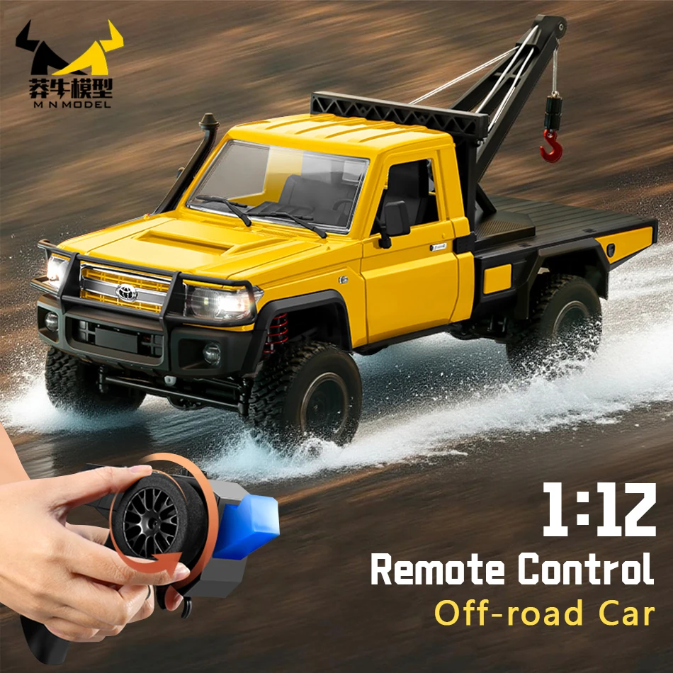 Mn modelo 1/12 4x4 rc wading veículo de engenharia mergulho fora de estrada carro escalada caminhão captador rock crawler coleção brinquedo para adulto