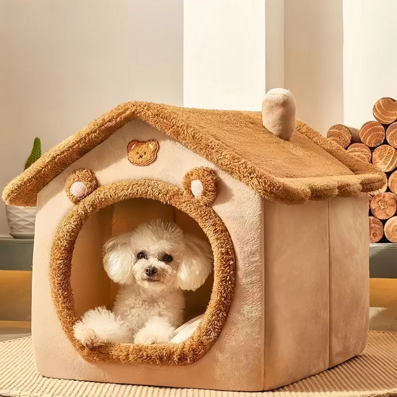 

Foldable Pet House Removable Washable Cat House Puppy Cave Sofa Pet Bed House for Extra Small Dogs and Small and Medium Cats