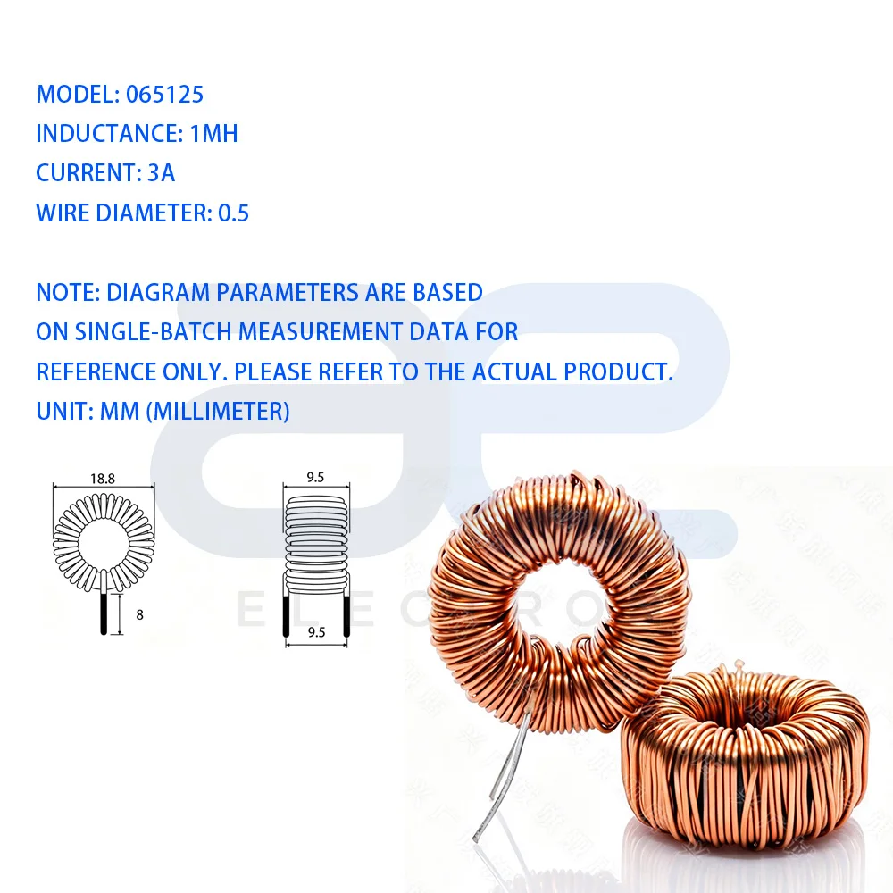 S065125 Sendust Core Toroidal Inductor Power Storage Filter Inductors 3.3uH-3mH Vertical Horizontal  5pcs/Lot