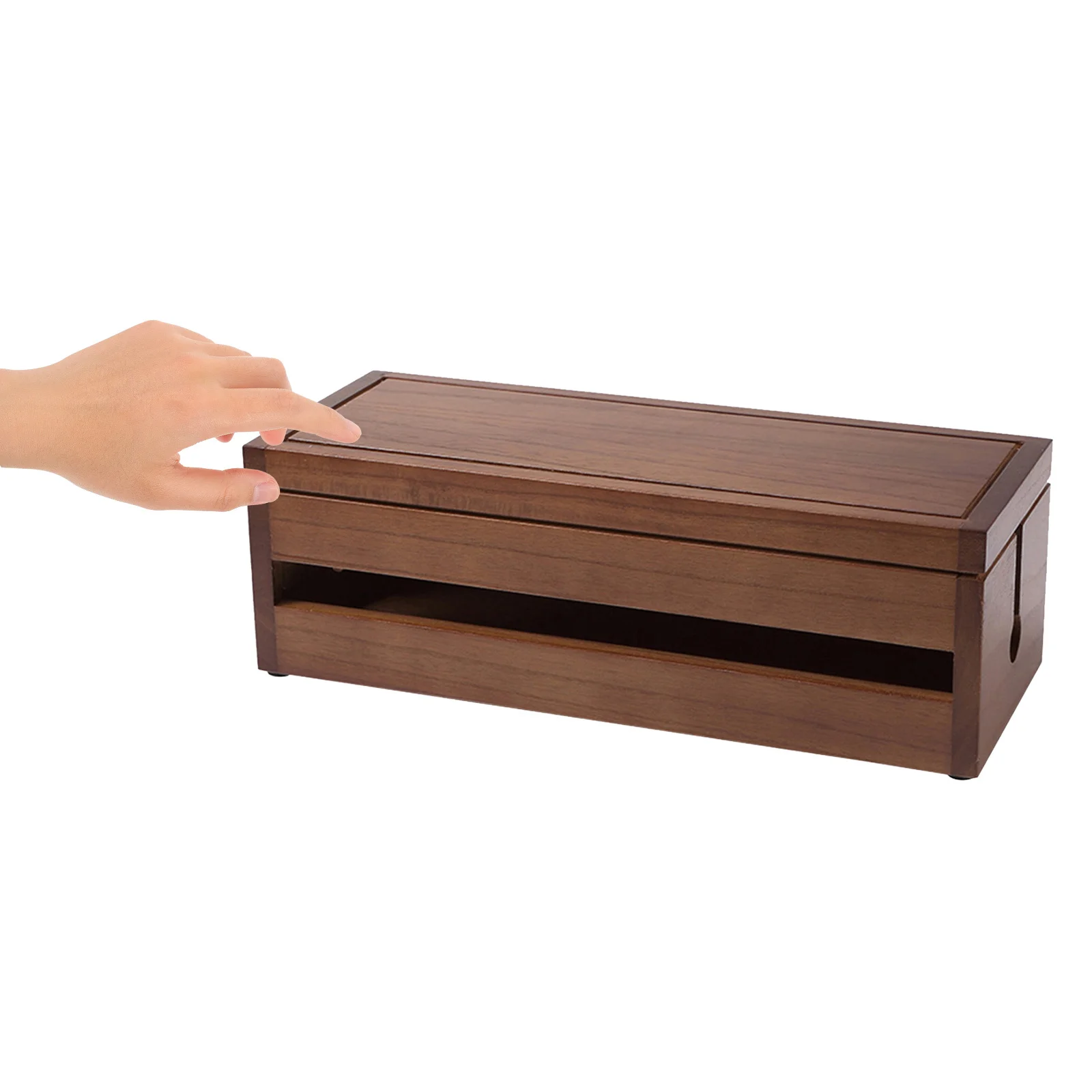 Wooden Cable Storage Box Multi-Functional Outlet Organizer For Power Strips Adapters Chargers Hub Desk Cable Organiser Socket