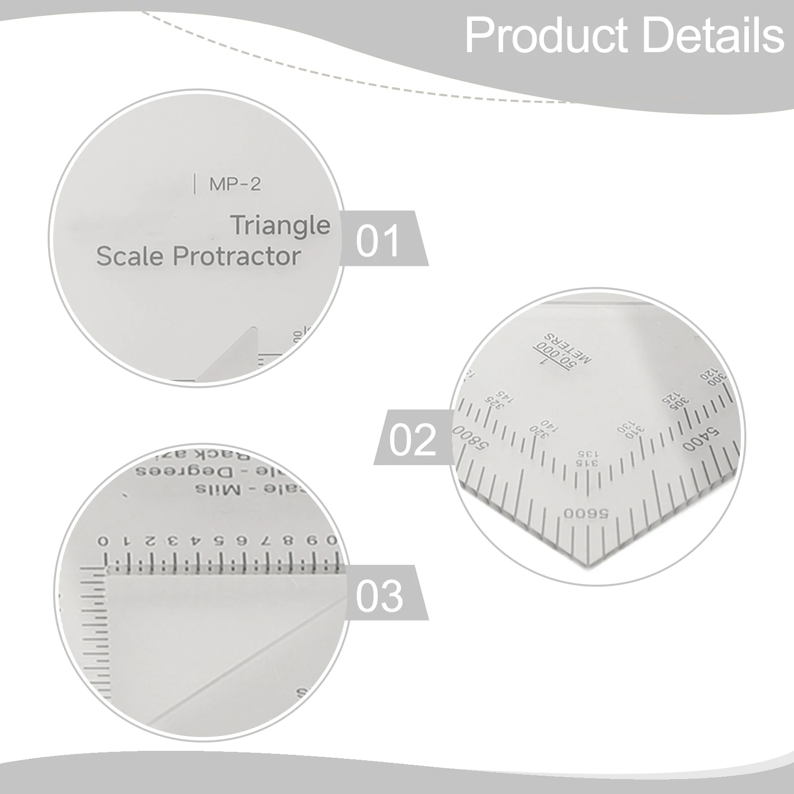 Engineering Projects Transparent Map Scale Transparent Coordinate Ruler Tool Transparent Material Wear-resistant Design