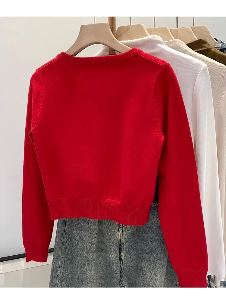 2026 Herbst Winter Damen Pullover Bestickter Schmeichelnder Strick Damen Cardigan Koreanisch Schick Einzigartiges Design Strickpullover Oberbekleidung Top – Detail 5