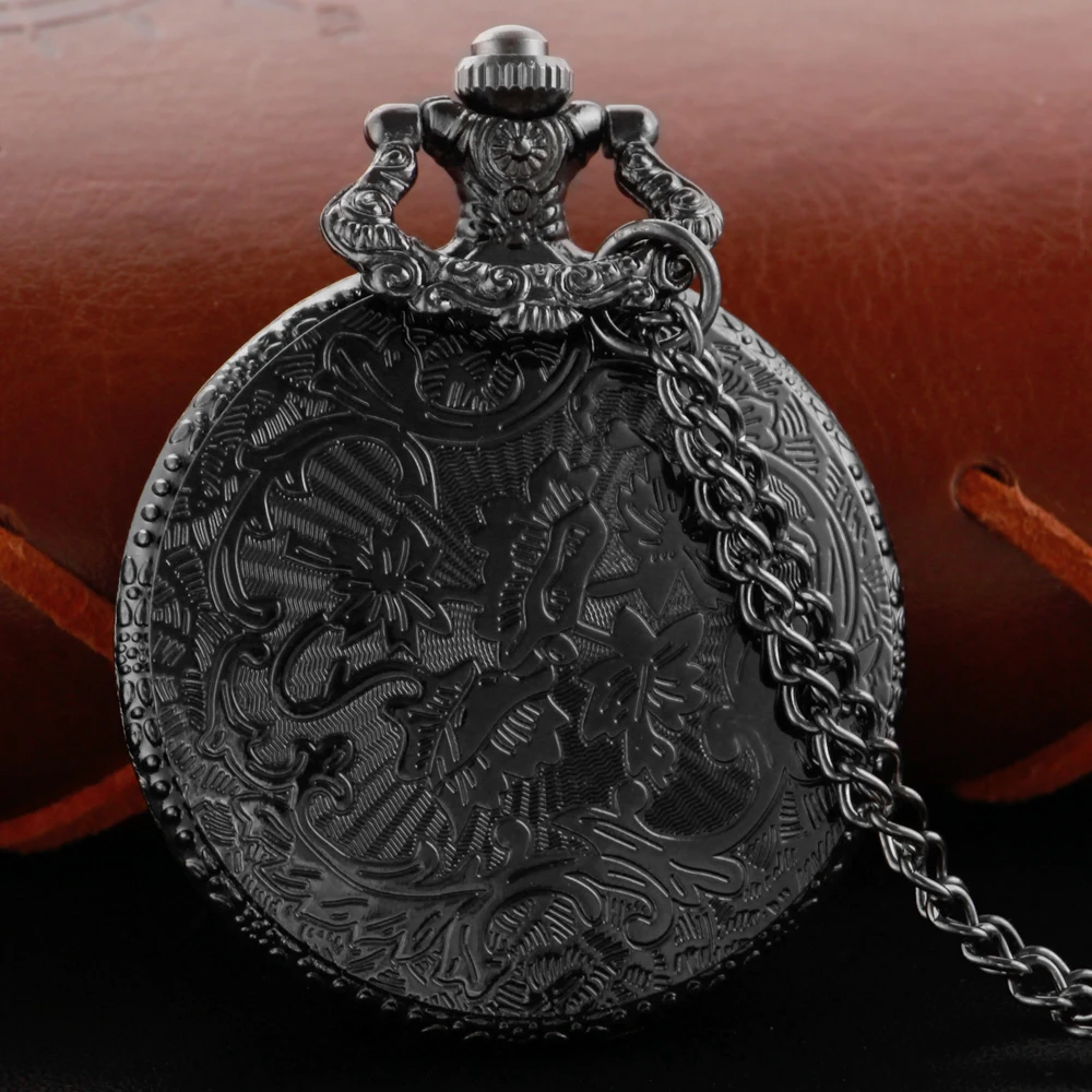 Relógio de bolso de quartzo escudo tribunal de cobra com corrente masculino e feminino charme vintage steampunk pingente colar relógio de parede xh3020