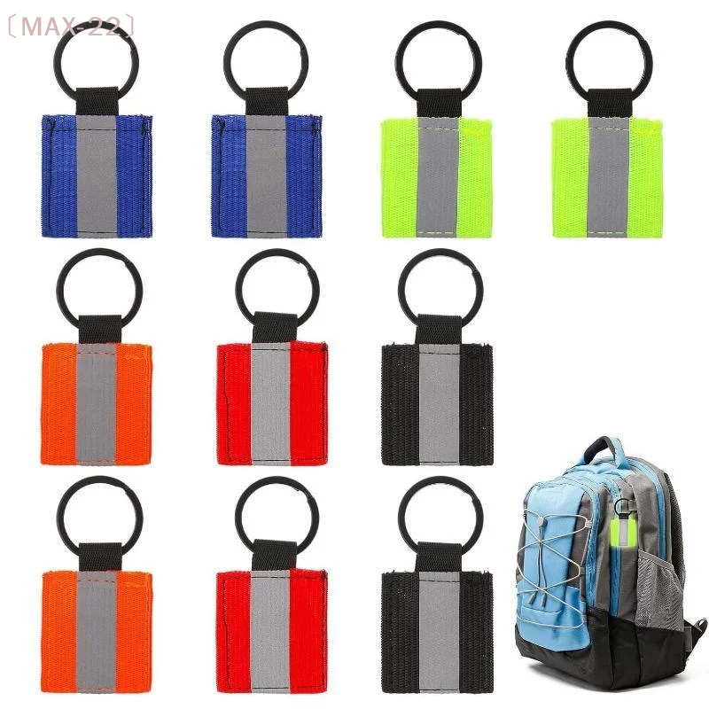 6pcs Reflective Straps Safety Reflector Pendants Key Chain Reflective Keychains Safety Marker For Night Cycling Bag Pendants