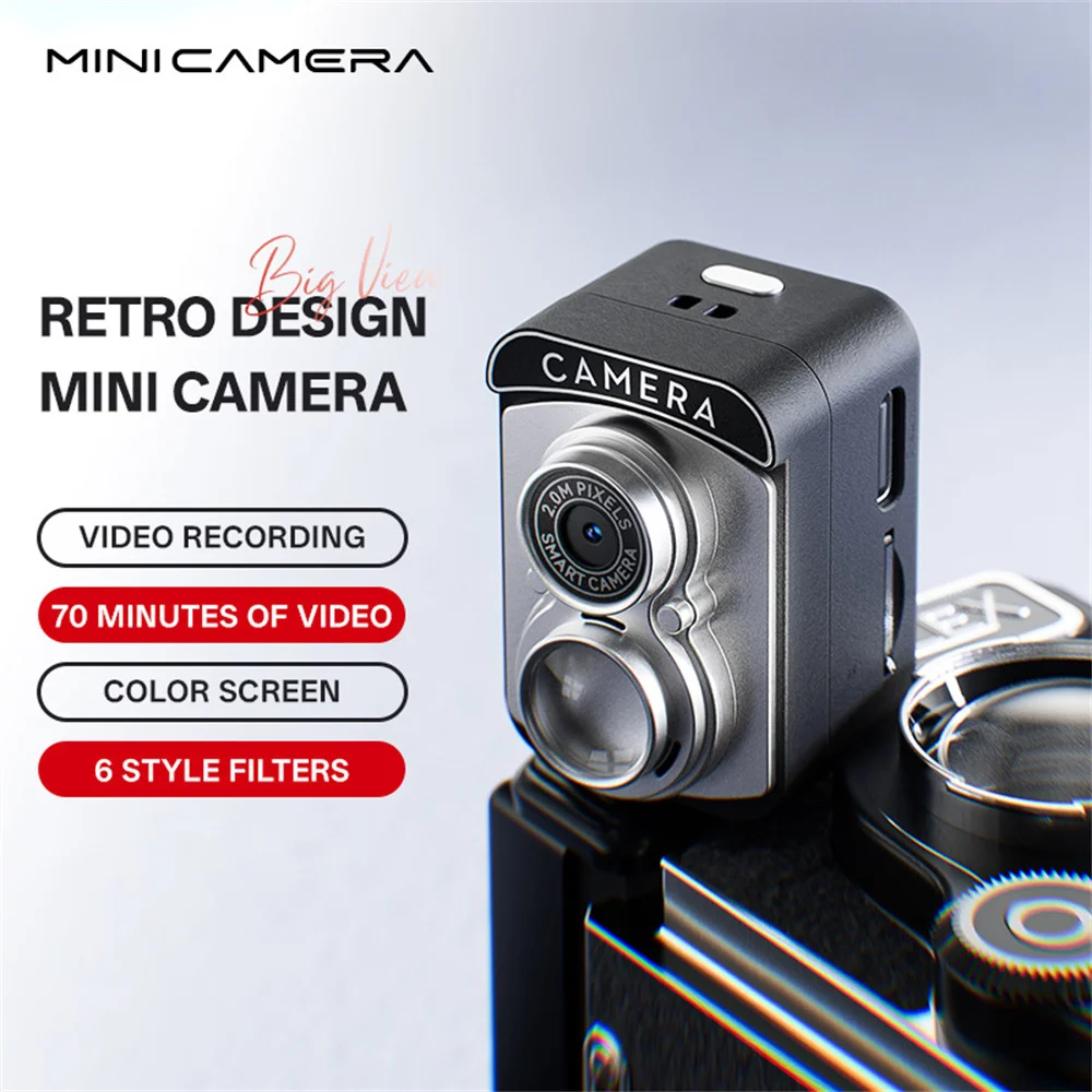 S13 NEW 0.96-inch HD Mini Digital Camera Student Photo Keychain Retro Style Small Portable Camera for Students 2025