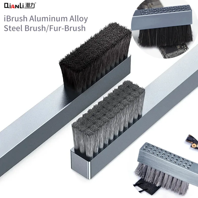 Qianli IBrush DS1102 Щетка из алюминиевого сплава, стальная, термостойкая, BGA, печатная плата, удаление оловянного клея, чистящая щетка для полировки