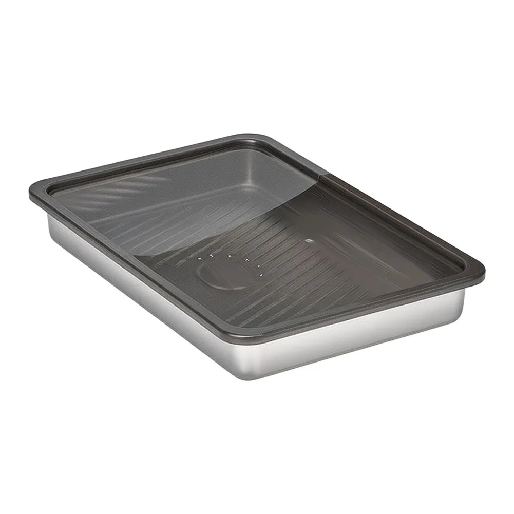 Plastic Food Storage Container for Meal Prep and Leftovers Airtight Seal Stackable Design 24x17x4.5cm 1pc Silver