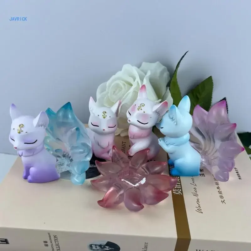 تسعة ذيول ثعالب قوالب سيليكون ، شمعة يدوية الصنع ، زينة الطاولة ، قالب غير لاصق #4