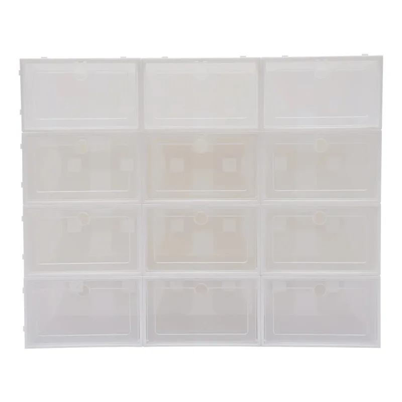 

20Pcs Transparent Shoe Box Shoes Organizers Plastic Thickened Foldable Dustproof Storage Box Stackable Combined Shoe Cabinet