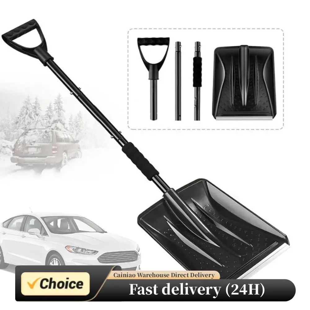 Adjustable Car Snow Shovel Lightweight Portable Survival Shovel Detachable Rotating Snow Removal Shovel for Home Garden Camping