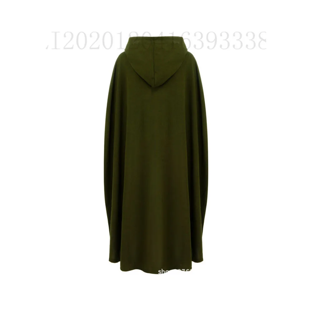 Cappotto di Halloween da donna Vintage medievale autunno e inverno plus size cappotto multicolore da donna con bottoni in lana con cappuccio