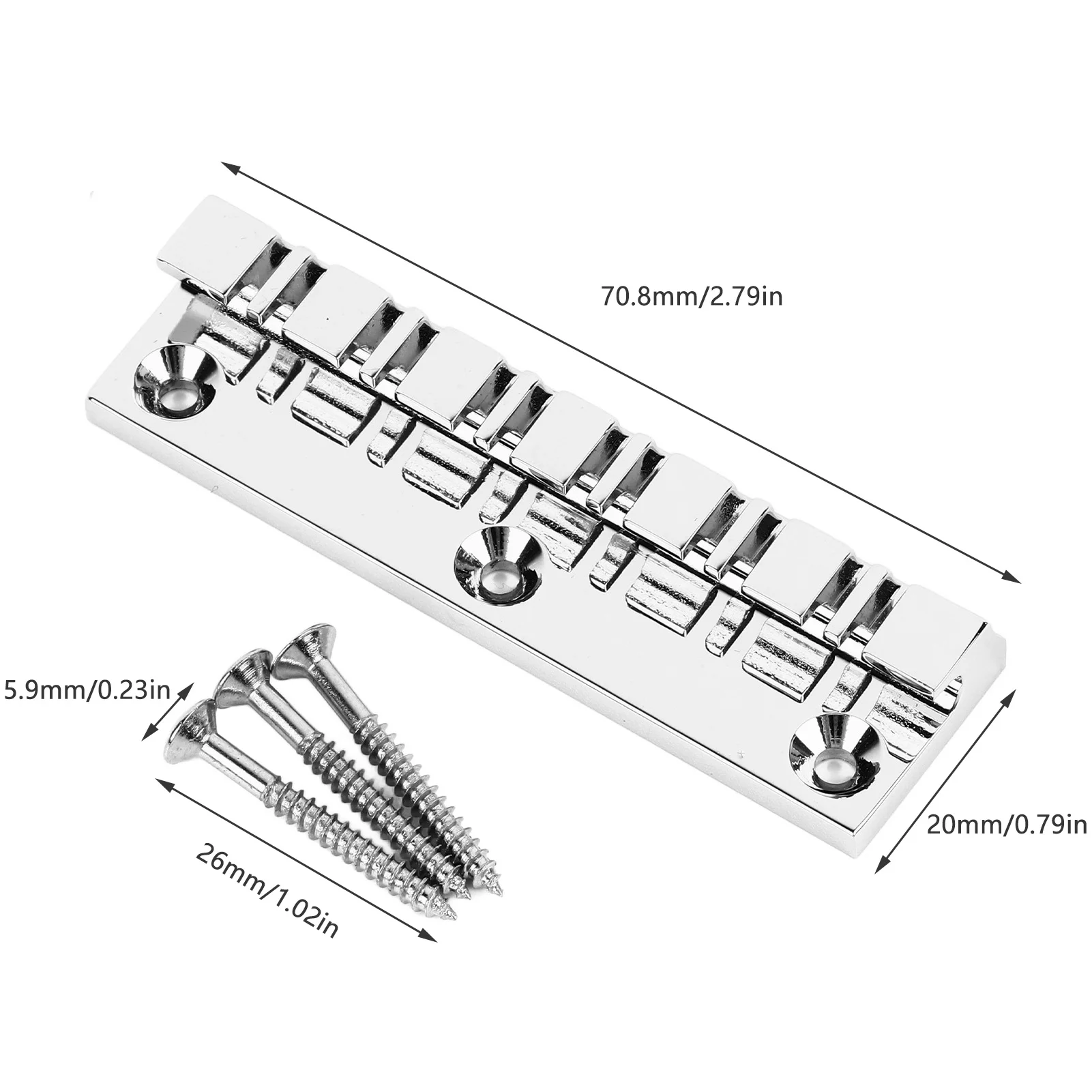 12 String Saddle Tailpiece Metal Chrome Color Saddle Bridge Top Load Electric Guitar Fixed Hardtail