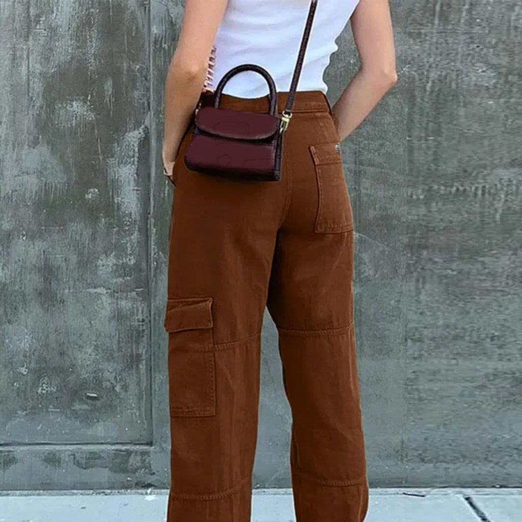 

Женские свободные джинсовые комбинезоны лесного цвета с карманами в европейском и американском стиле, осенняя модная уличная одежда