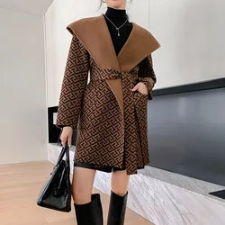 2025 Women's 100% Cashmere Thick Double sided Long Jacket Star Style Classic Multi functional Fashion Suitable for Business