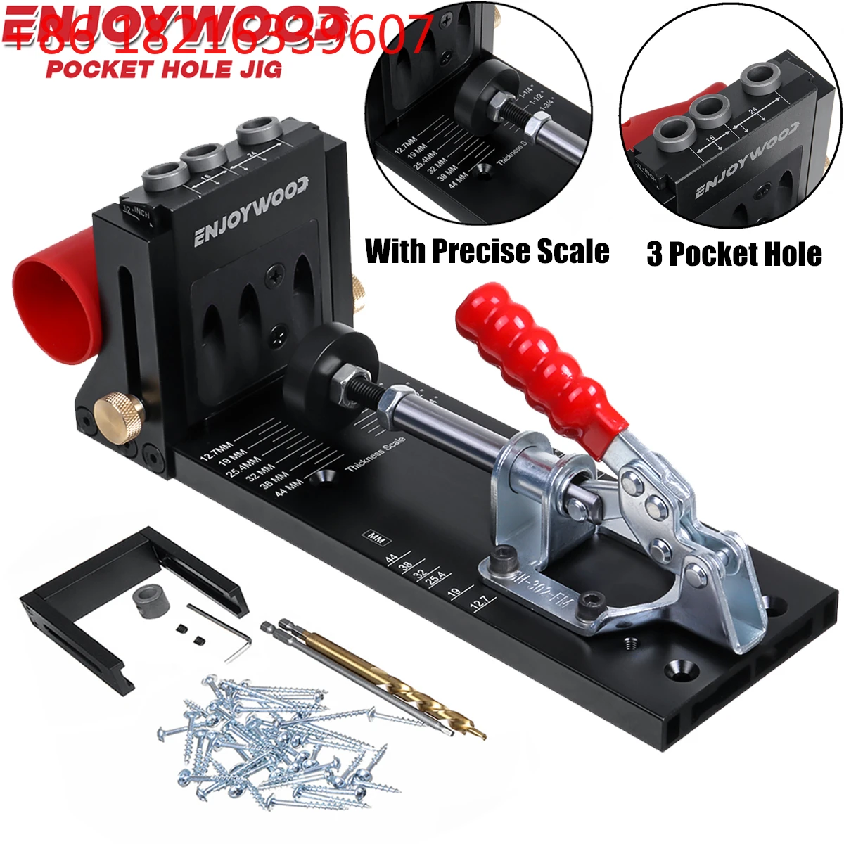 TAO XK4 Woodworking Inclined Hole Doweling Jig Pocket Hole Jig Kit With 9.5mm Drill Bit Guide For Hole Puncher Furniture