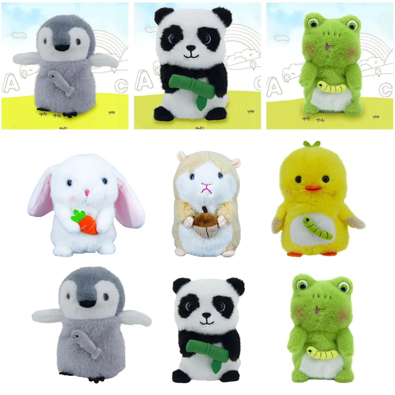 Juguete electrónico de peluche parlante para mascotas, repetir lo que usted, aprendizaje temprano, Animal parlante ligero, juguete de peluche para mascotas