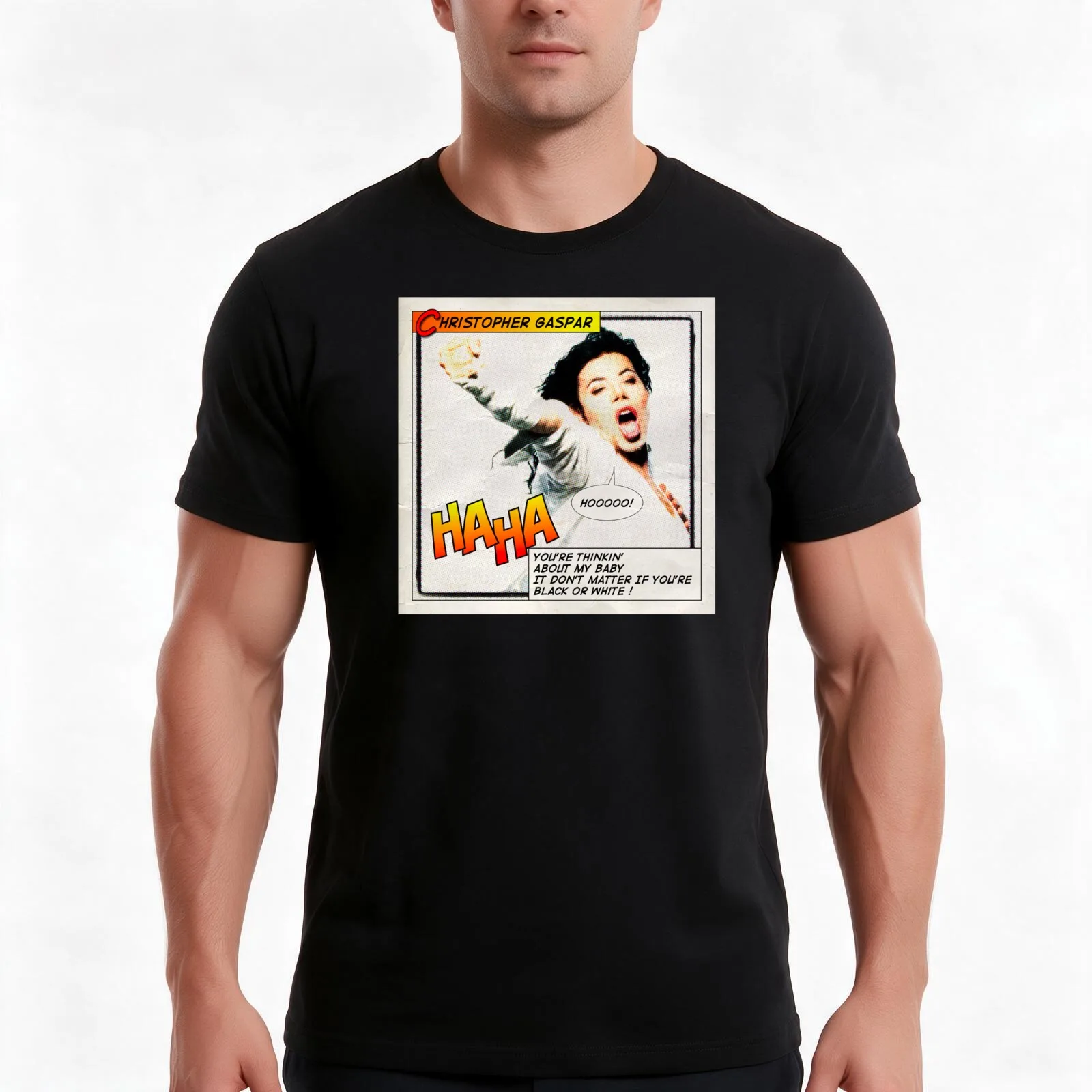 Christopher Gaspar as Michael T-Shirt, Summer Casual Cotton Tee, Oversized Streetwear Tops, Vintage Graphic Print, 100% Cotton