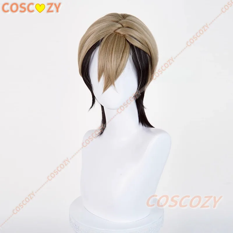 Anime Spiel Zanka Cosplay Perücke Braun Schwarz 42 cm Kurze Haare Akuta Reiniger Halloween Party Prop Frauen Männer Con Rolle Spielen wigss