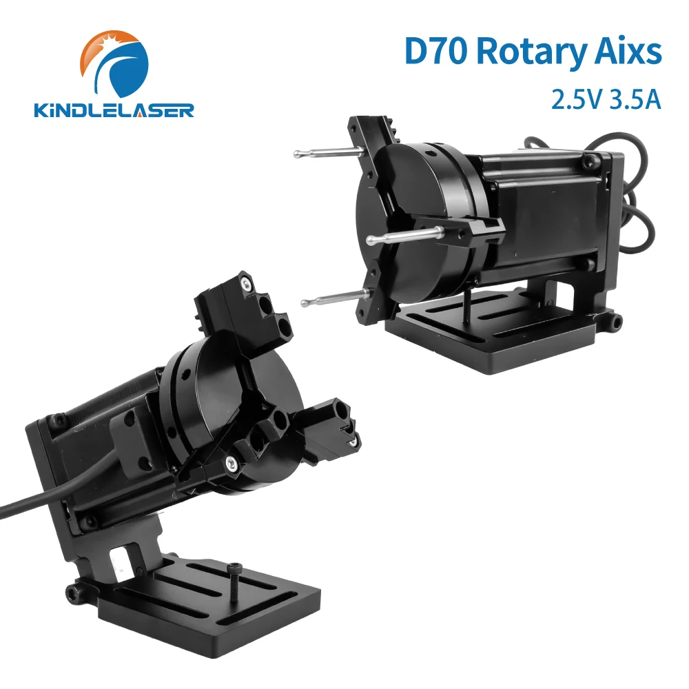Kindlelaser D70 Rotary Axis with DM556 Driver Fiber Laser Engraver Marking Machine Rotation Tool for 360 Round Metal Adjustable
