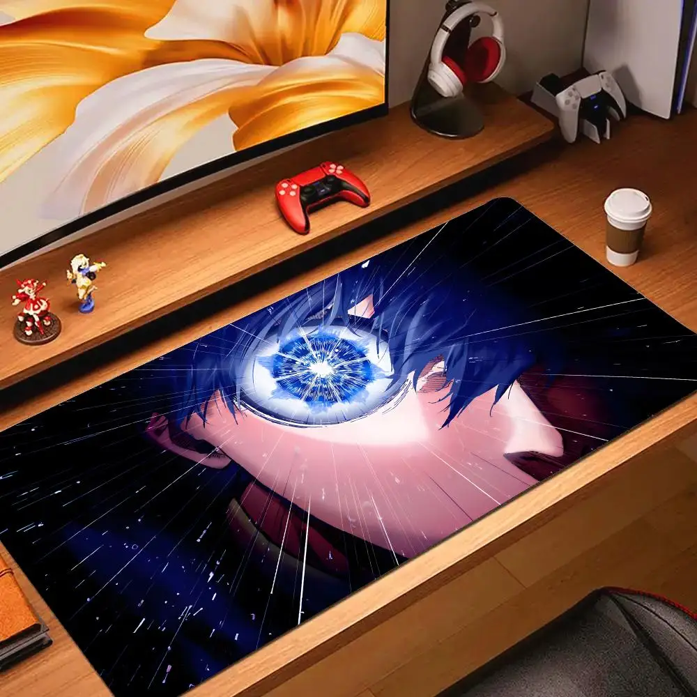 

XXL Blue Soccer Anime Boy Gaming Mouse Pad, Non-Slip Rubber Stitched Edge, Thickened Large Desk Mat for PC Gamer Laptop