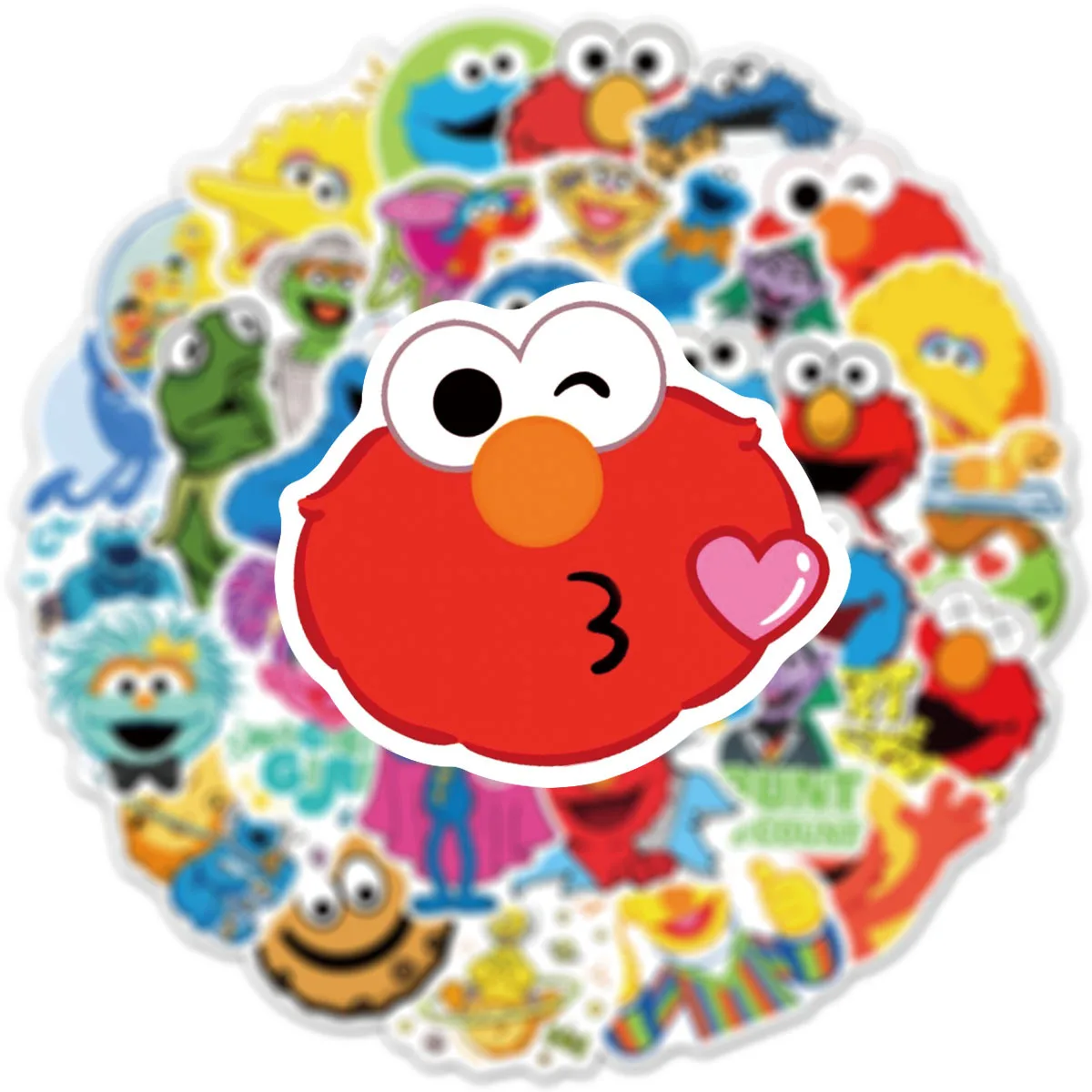 55PCS Sesame Street Stickers Decals for Phone Laptop Notebook Suitcase Guitar DIY Cartoon Aesthetic Stickers image 4