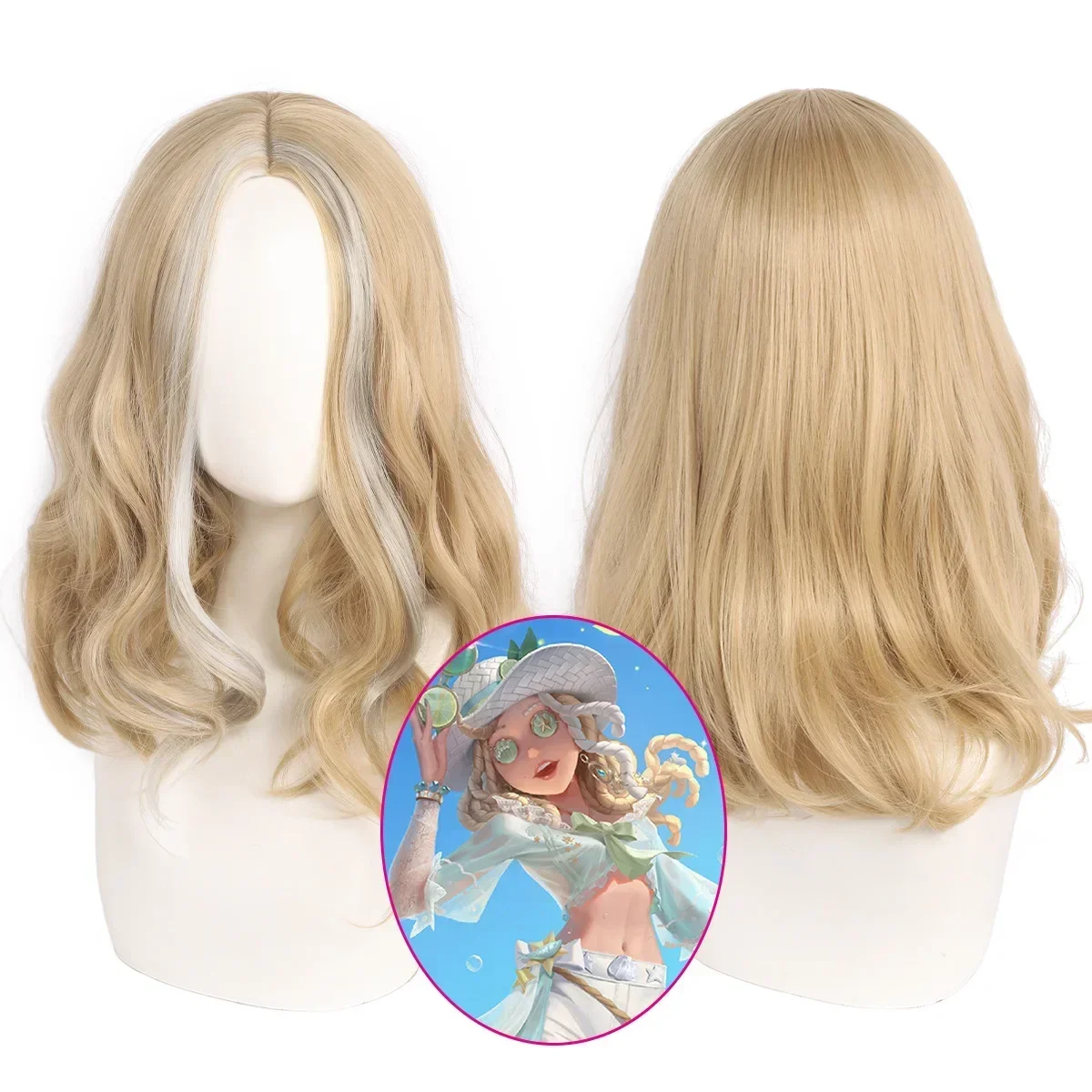 Game Identity V Mixologist Cosplay Wig Halloween Party Hair + Free Cap