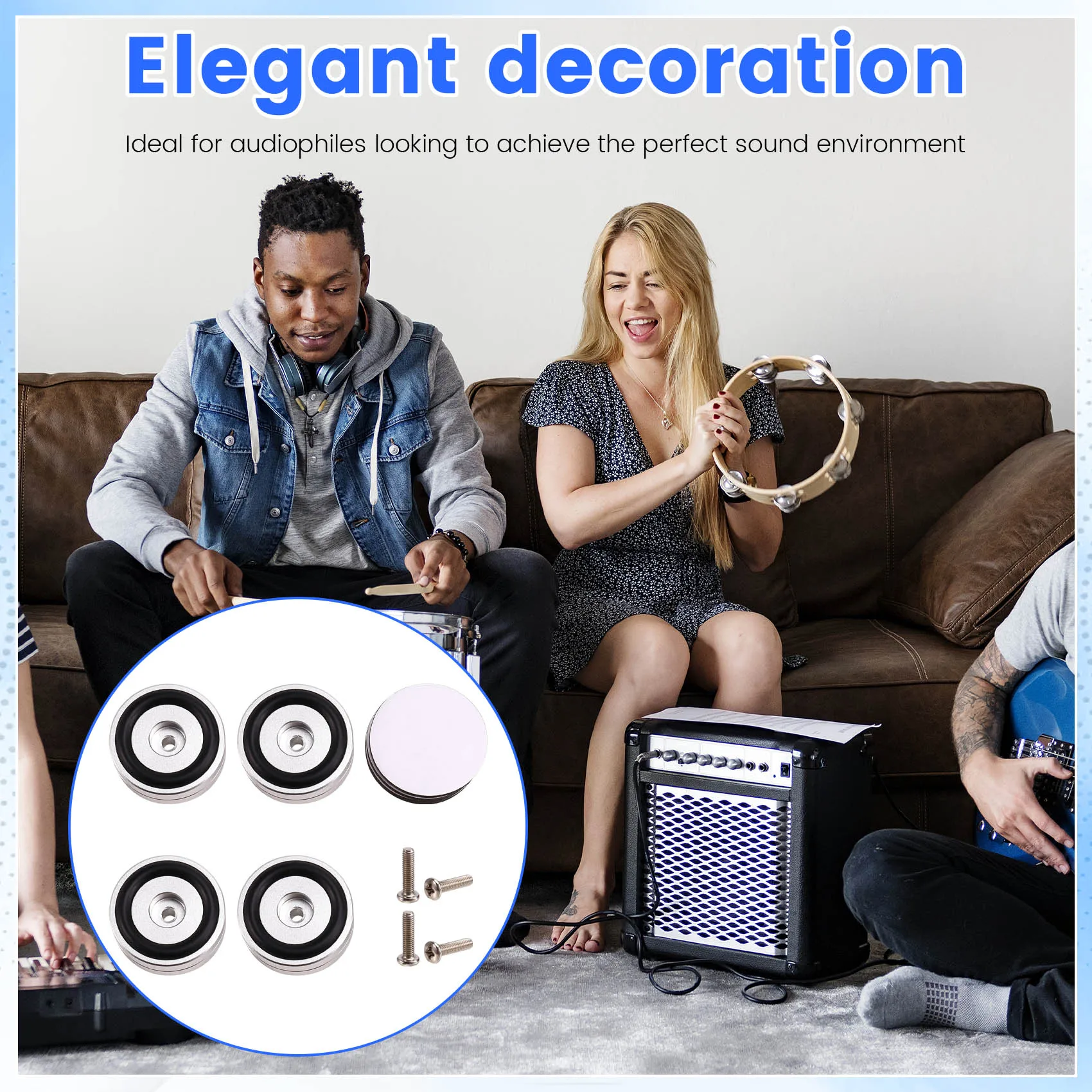 

4PCS Hifi Turntable Isolation Feet Stand Speakers Spikes Audio Pads, For Amplifier/Speaker/Turntable 40X15mm-ABIU