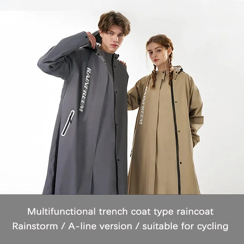 

Multifunctional Windbreaker Type Raincoat Fashion Double Placket Waterproof Rain Poncho Outdoor Hiking Riding Couple Rainsuit