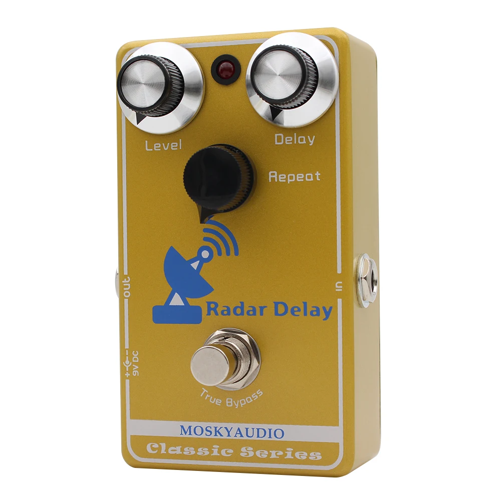

Гитарная педаль MOSKY Radar Delay, аналоговый дилэй с BBD-схемой, True Bypass, регулировка уровня, времени задержки и повторов.
