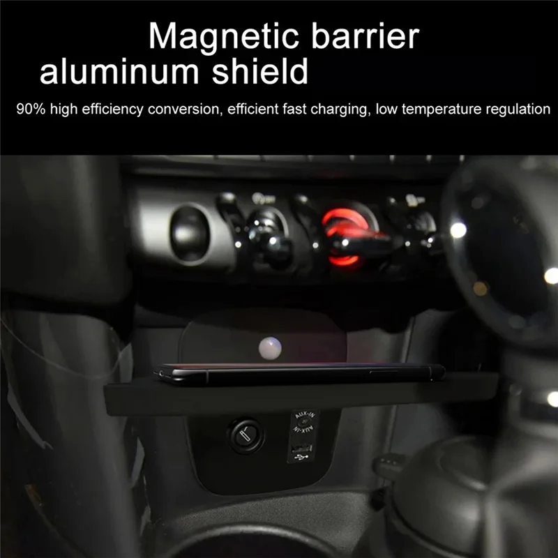 

Car Dashboard Holder Quick Wireless Charger Parts Component For BMW Mini Cooper S Hatch F55 F56 2017-2019