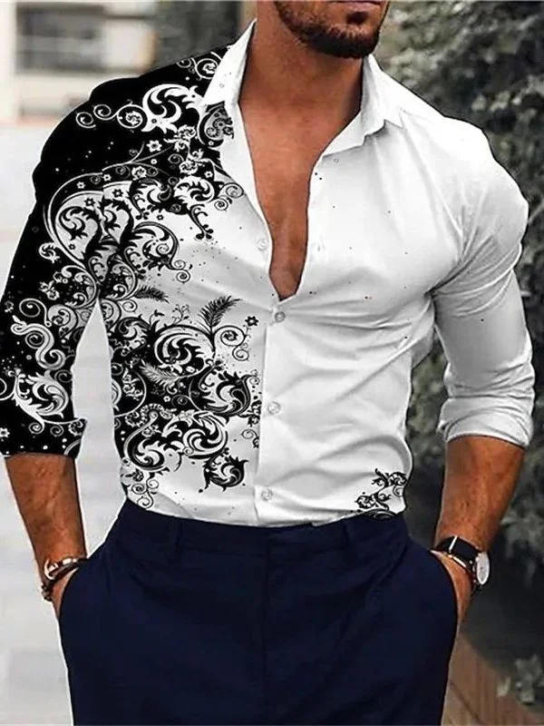 

Classic Long Sleeve Men's Shirt 9 Colors Loose Fit PU Leather Mid-Aged And Elderly Fashion CleanFit Neck Nine Points