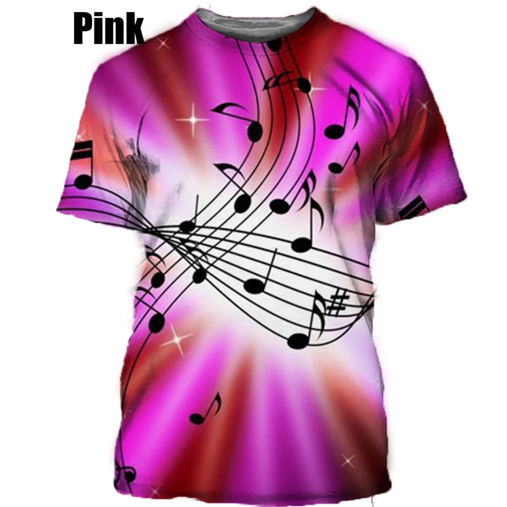 Men Women New Fashion Newest 3D Printing T Shirt Music Note Fashion Short-sleeved T-shirt 3D Men Women Tops Pullover Tee XXS-6XL