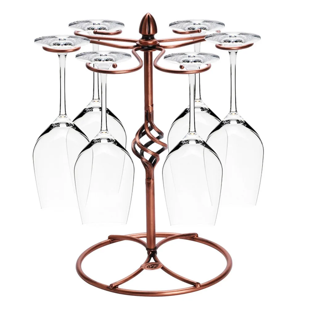 

Retro Metal Wine Glass Holder Creative Spiral Design Air Drying Rack for Kitchen Dining Bar Restaurant Glass Cup Storage