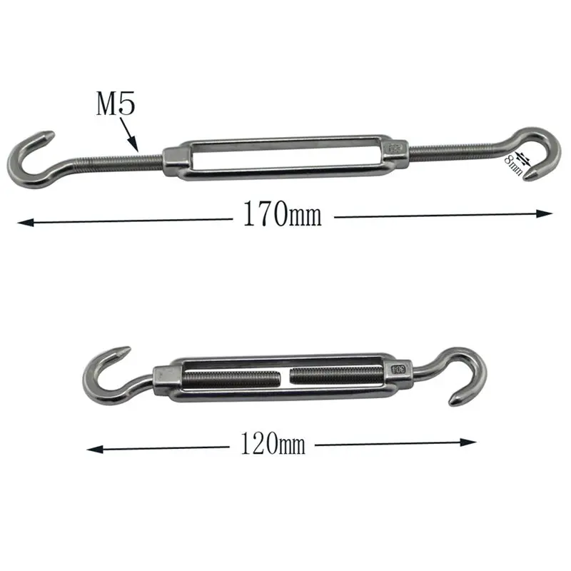 AAAF For Garden Triple-Cornered And Square, Rectangle Sun Shade Sail Fixing Kit 304 Stainless Steel 4-Piece Heavy Duty