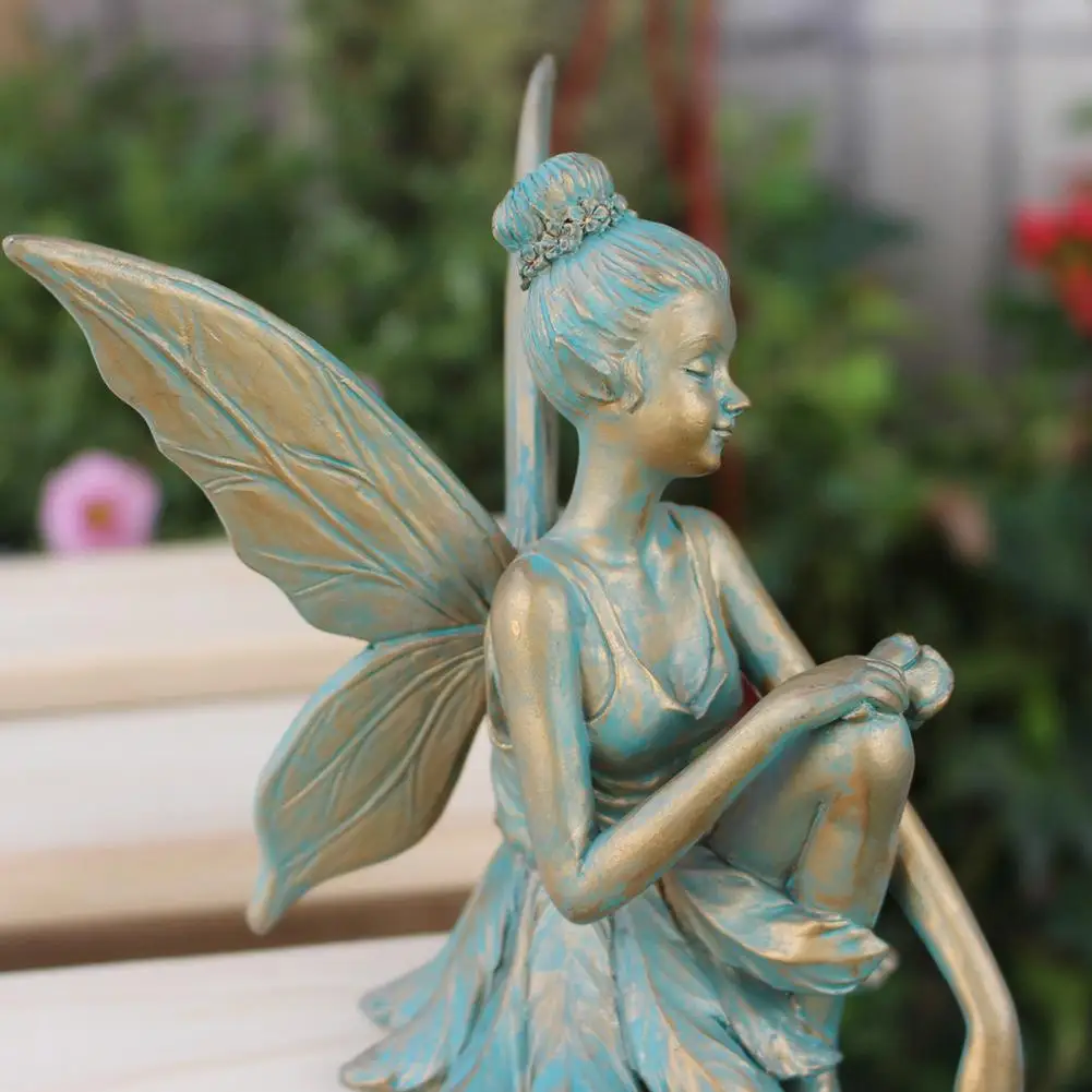 

Decorative Figurine Gift Balcony Fairy Figurine Elegant Flower Fairy Figurine for Indoor Outdoor Garden Decor for Bonsai