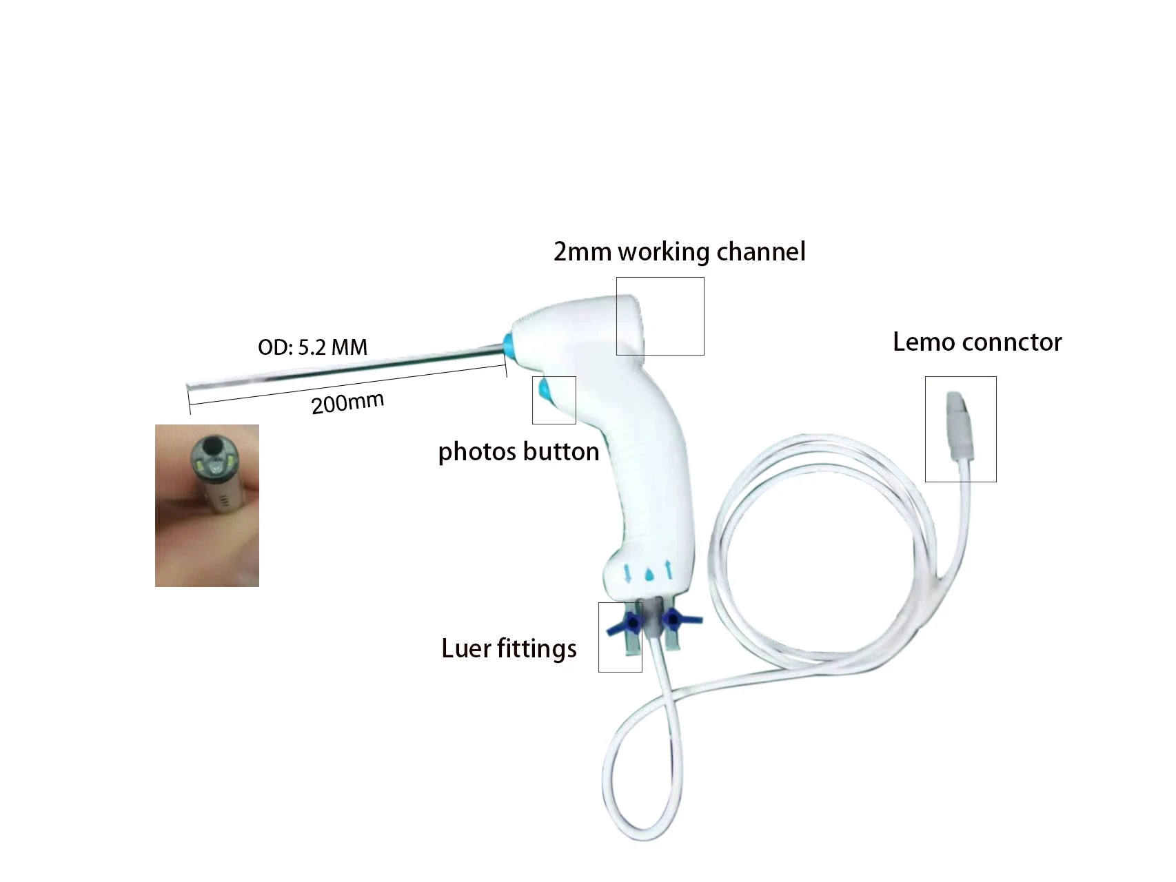 Single Use Digital Flexible Video Disposable Hysteroscope Diagnostique Et Chirurgical Price