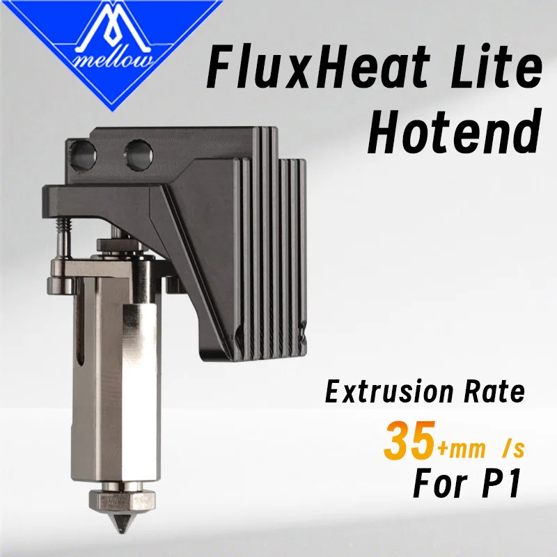 Mellow High Flow NF FluxHeat LIte Hotend Tc4 Heatbreak for Upgrade Bambu Lab P1P P1S TZ Hotend Voron Blv DIY 3D Printer
