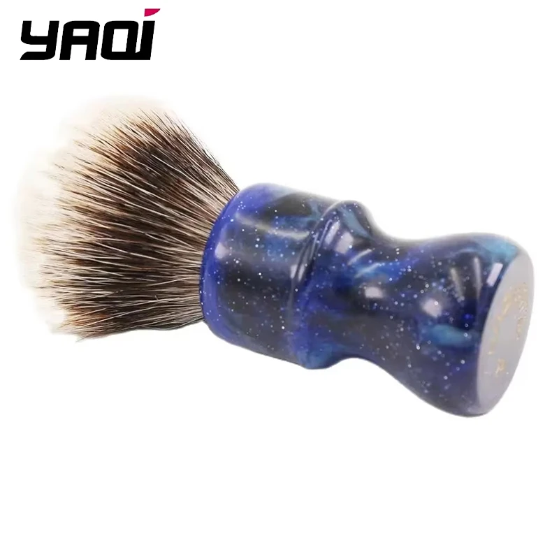 yaqi-24mm-ミステリアススペースカラーハンドル-ツーバンドヘアノット-メンズシェービングブラシ-メンズウェットシェーブブラシ-yaqi