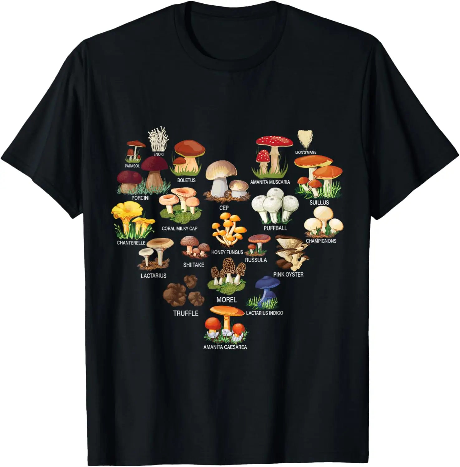 

Mushroom Foraging Graphic Tee For Men Casual Trip Cotton Short Sleeve T-Shirt