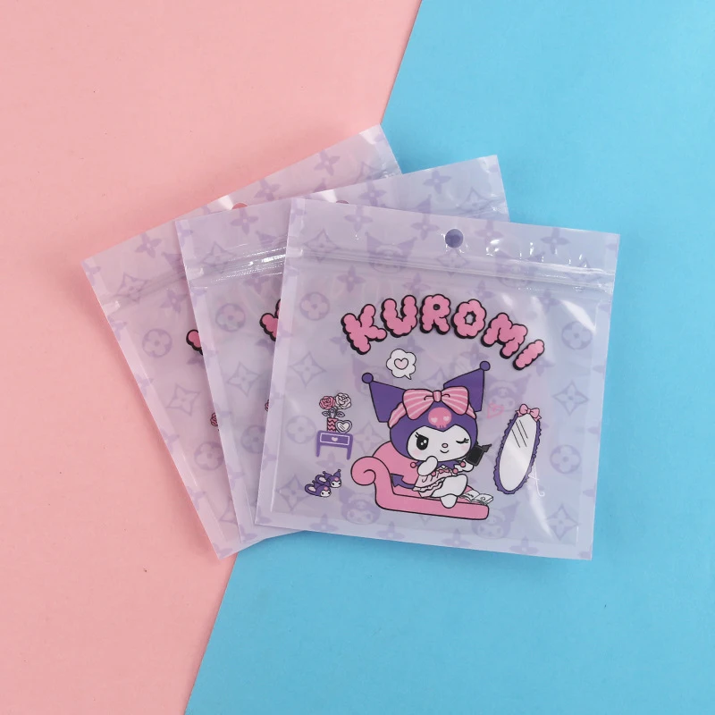 10Pcs Creative Kawaii Cute Cartoon Candy Cookies Ziplock Bag Snack Packaging Bag Multifunctional Ziplock Bag Festivals Gifts